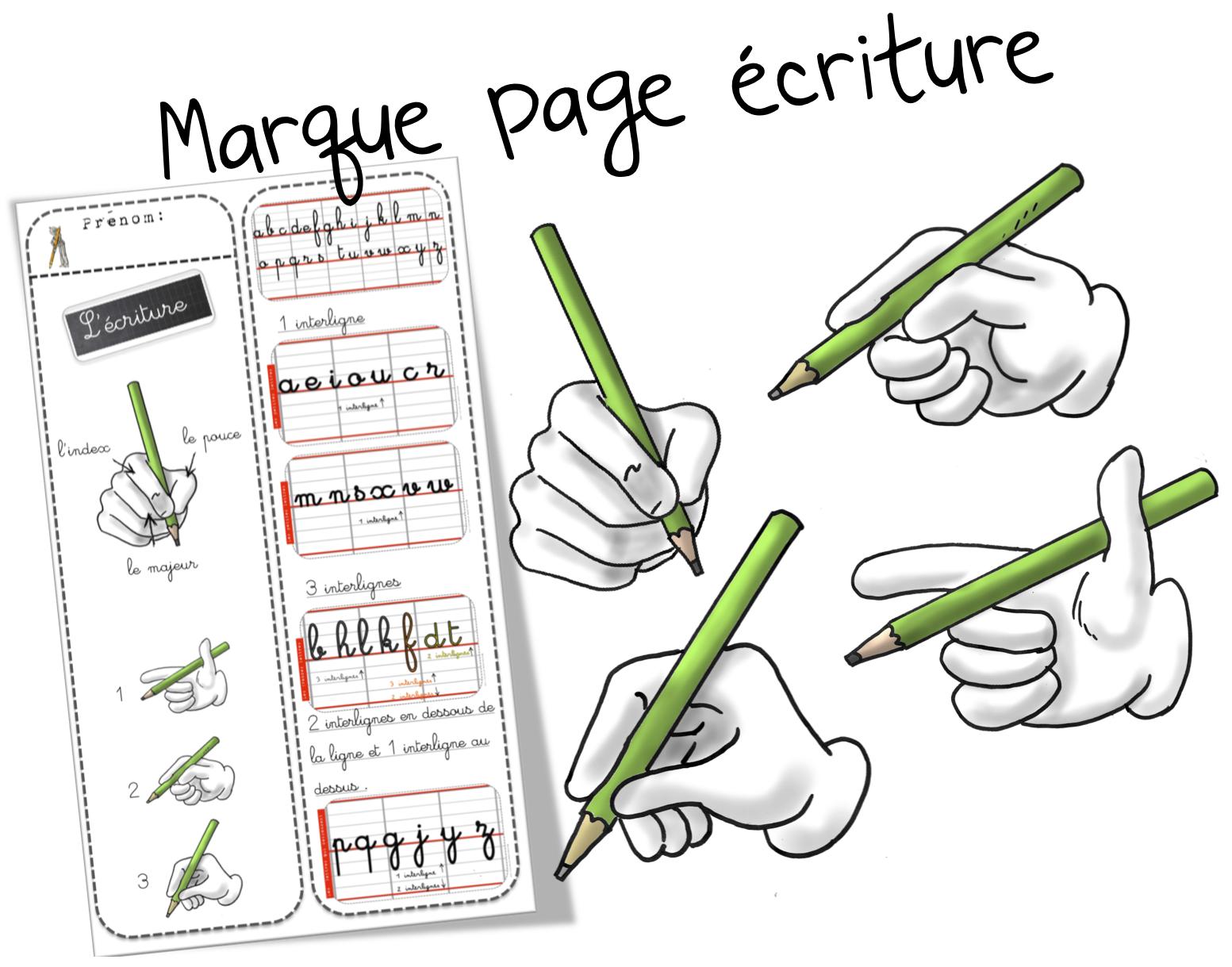 Marque Pages Ecriture Cursive Bout De Gomme